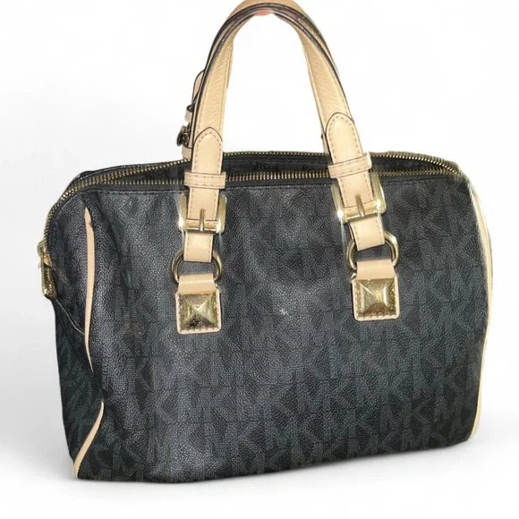 Michael Kors Black Satchel with Tan Accents - Picture 7 of 7